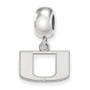 Sterling S. Rh-plated LogoArt University of Miami XS Dangle Bead Charm