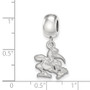 Sterling Silver Rh-plated LogoArt University of Miami Small Dangle Bead