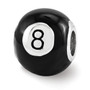 Sterling Silver Reflections Black Enamel 8-Ball Bead