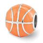 Sterling Silver Reflections Orange Enameled Basketball Bead