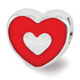 Sterling Silver Reflections Red Enamel LOVE & Heart Bead