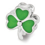 Sterling Silver Reflections Enameled Swarovski Crystal Shamrock Bead