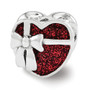 Sterling Silver Reflections Red Enameled Heart Bead