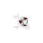 Sterling Silver Reflections Red Enamel Swarovski Crystal Hearts Bead