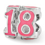 Sterling Silver Reflections Pink Enameled 18 Bead