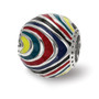 Sterling Silver Reflections Multi-colored Enameled Silver IP-Plated Bead