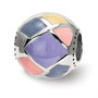 Sterling Silver Reflections Pink,Yellow & Lavender Enameled, Silver IP-Pl
