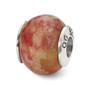 Sterling Silver Reflections Pink Serpentine Stone Bead