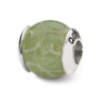 Sterling Silver Reflections Etched Jade Stone Bead