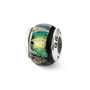 Sterling Silver Reflections Green Dichroic Glass Bead