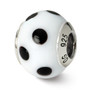 Sterling Silver Reflections White/Black Italian Murano Bead
