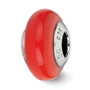 Sterling Silver Reflections Red Italian Murano Glass Bead