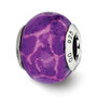 Sterling Silver Reflections Purple & Pink w/Glitter Overlay Glass Bead