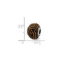 Sterling Silver Reflections Italian Brown Stripes w/Glitter Glass Bead