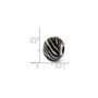 Sterling Silver Reflections Italian Black & White Stripes Glass Bead