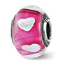 Sterling Silver Reflections Heart Pink Italian Glass Bead