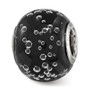 Sterling Silver Reflections Bubbles Black Glass Bead