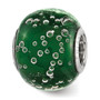 Sterling Silver Reflections Bubbles Green Glass Bead
