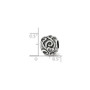 Sterling Silver Reflections Antiqued CZ Hearts Bead