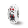 Sterling Silver Reflections Hand Painted Ghouls, White Glass Bead