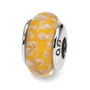 Sterling Silver ReflectionsYellow Hand-blown Glass Bead