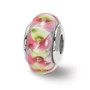 Sterling Silver Reflections Pink/Yellow Hand-blown Glass Bead