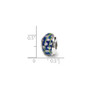 Sterling Silver Reflections Blue Floral Hand-blown Glass Bead