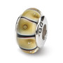 Sterling Silver Reflections Yellow Hand-blown Glass Bead
