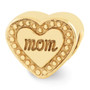 Sterling Silver Gold-plated Reflections Mom Heart Bead