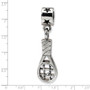 Sterling Silver Reflections Kids Tennis Racket Dangle Bead