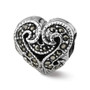 Sterling Silver Reflections Marcasite Heart Bead