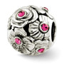 Sterling Silver Reflections Pink Swarovski Crystal Flower Bead