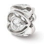 Sterling Silver Reflections Clear CZ Heart Bead