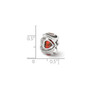 Sterling Silver Reflections Dark Red CZ Heart Bead