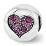 Sterling Silver Reflections Swarovski Crystal Feb-Peace Bead