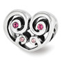Sterling Silver Reflections Pink Swarovski Crystal Twin Heart Bead