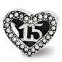 Sterling Silver Reflections Crystals from Swarovski Quinceanera Heart Bead