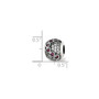 Sterling Silver Reflections CZ & Red Corundum Hearts Bead