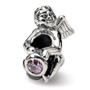 Sterling Silver Reflections October CZ Antiqued Bead