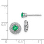 14k White Gold Diamond & Emerald Stud w/Jacket Earrings
