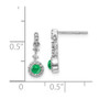 14k White Gold Diamond & Cabachon Emerald Earrings