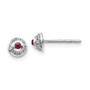 14k White Gold Diamond & Cabachon Garnet Earrings