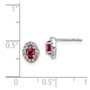 14k White Gold Diamond & Cabachon Garnet Earrings