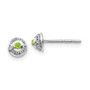 14k White Gold Diamond & Cabachon Peridot Earrings