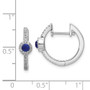 14k White Gold Diamond & Cabachon Sapphire Earrings