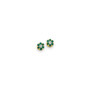 14k & Rhodium Emerald & Diamond Post Earrings