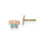 14k Madi K Polished Enameled Butterfly Screwback Post Earrings