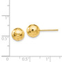 14K Gold Polished and Diamond Cut 8MM Ball Post Earrings