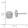 Sterling Silver Rhodium Diam. Post Earrings