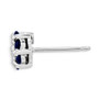 Sterling Silver Rhodium Sapphire & Diamond Post Earrings